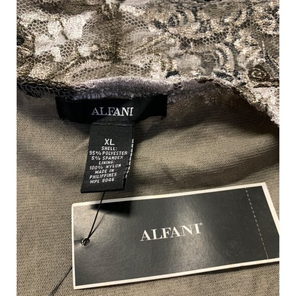 Alfani Women Top Blouse Size XL Extra Large Floral Lace V-Neck Blouse 3/4 New - Picture 9 of 10